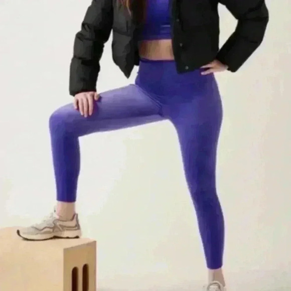 Athleta Purple Velvet High Waisted Yoga Athletic Leggings Size S - Picture 2 of 14